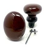 Rousso USA Reproduções De Maçanetas De Porcelana Marrom 0002 ORB Réplica Antiga Inclui Eixo Premium Base De Latão Sólido Com Acabamento Em Bronze Polido A óleo Um Par