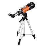 ROWCES Telescópio Astronômico De 70 Mm Telescópio Monocular De Alta Potência 150X Luneta Refrator Com 5 × 24 Finder Scope Filtro Lunar De Tripé 3X Lente Barlow Para Star Gazing Bird Watching Camping