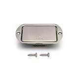ROZILO Caixa De Bateria De Guitarra De Aço Inoxidável De 9 V Compartimento Para Guitarra Ativa Baixo Estilo Oval