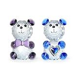 Rsaccsky 2 Pack Crystal Baby Bear Figurine Collection Animal Paperweight Table Centerpiece, For Mum, Mummy, Mama, Christmas Birthday Valentine's Day Gifts (blue Purple)