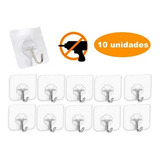Rt Gancho Adesivo Suporte Kit 10 Ganchos Adesivo Transparente Parede Super Aderência