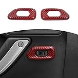 RT TCZ Capa Para Interruptor De Fechadura De Porta Jeep JK Acabamento Moldura Vermelha Fibra De Carbono Para Jeep Wrangler JK JKU 2011 2017 Acessórios Interiores De Fibra De Carbono Vermelha 2 Peças