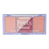 Ruby Rose Paleta Blush E Iluminador Feels Mood