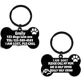 Ruibeila Placa Para Cachorro Gravada Etiquetas De Identificação De Cães Cães Cães Antiperdidos Cão Aço Inoxidável Nome Etiqueta Formato De Osso Etiquetas Personalizadas Dupla Face