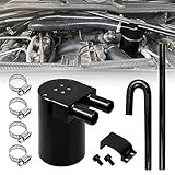 RULLINE Tanque Reservatório De óleo Reservatório De Liga De Alumínio Preto De 1 9 Cm Com Mangueira De Radiador De Silicone Compatível Com BMW N54 335