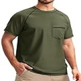Runcati Camiseta Masculina De Manga Curta Rash Guard FPS 50 Proteção Solar UV Para Pesca Na Praia Secagem Rápida Verde Militar XXG