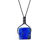 Runyangshi Pingente Quadrado De Quartzo De Cristal Natural 0 59 0 78 1 5 2 Cm Pedras Polidas Polidas Meditação Energia Reiki Para Homens E Mulheres Presente De Corda Tecida à Mão Lápis Lazúli 
