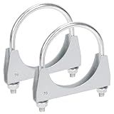 Rustark Braçadeira Em U De Aço Inoxidável De 76 Mm De 7 6 Cm Com Flange De Sela Clipes De Escapamento Silenciador De Serviço Pesado Braçadeira De Escape Ponta Do Silenciador Braçadeiras De