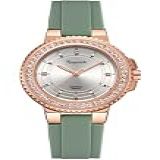 RUYEOOK Relógio Feminino- Bisel De Cristal- Relógio De Quartzo- Feminino- Brilhante- Strass- Cores Variadas- à Prova D-água- Analógico- Relógios De Pulso- R8652 Verde- Casual