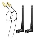 Rydocyee Pacote Com 2 Antenas Bluetooth WiFi E Pigtail Pacote Com 2 Antena WiFi De Banda Dupla 2 4G 5G Cartão WiFi Ganho 3dBi Cabo RP SMA Ffêmea Para IPEX4 MHF4 De 8 Polegadas Para Cartão WiFi M 2