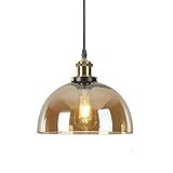 S Cevada Iluminação Pendente De Fazenda Luminária De Teto Industrial Vintage Redonda De Vidro Para Sala De Jantar Com Acabamento Em Bronze Ilha De Cozinha E26 Lustre De 1 Luz Âmbar Gydd 01 