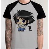 S/frete Camiseta Blusa Camisa Death Note Elle Anime Raglan 