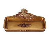 S-mantis Bandeja Vintage De Bugiganga Antiga, Pequeno Retangular, Suporte De Anel Com Querubim E Design Floral, Organizador De Armazenamento De Maquiagem De Joias Ou Cosméticos, Presente, Decoração De Sala Estética (marfim E Dourado)