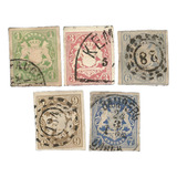 S1113 Alemanha 1867 Antigos Estados 5 Selos Baviera