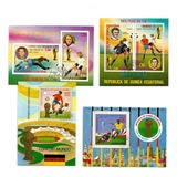 S1536 Guiné Equatorial 1974 4 Blocos Copa Do Mundo 74