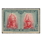 S1576 Espanha 1928 Selo Semipostal Papa Pio Xi Rei Afonso