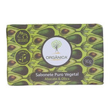 Sabonete Barra Puro Vegetal Abacate Oliva Orgânica Envoltório 90g