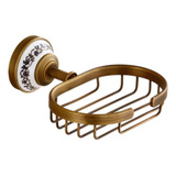 Saboneteira Banheiro Porta Sabonete Porcelana Bronze Antigo