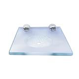 Saboneteira De Parede Vidro Temp Quadrado C Suporte De Fixação