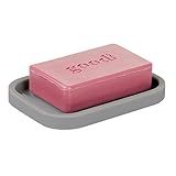 Saboneteira De Silicone IDesign Coleção Lineo 12 7 X 9 X 12 7 Cm Cinza