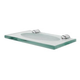 Saboneteira De Vidro Luxo Reto Inox Incolor