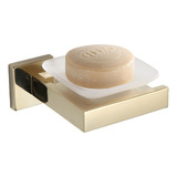 Saboneteira Parede Luxo Dourado Banheiro Gold Aço Inoxidável
