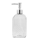 Saboneteira Porta Sabonete Líquido Vidro Clear Point Relevo 500ml Tuut
