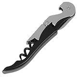 Saca Rolha Em Inox 12cm 2 Estágios Com Abridor De Vinho Abridor De Garrafa E Cortador De Lacre Manual Ergonômico Pratico