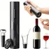 Saca Rolhas Abridor De Vinho Electric Wine Set Automático Elétrico Kit V8 Cor Preto