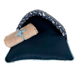 Saco De Dormir Pet Impermeável Médio Téo Azul 02 Pçs Manta