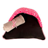Saco De Dormir Pet Impermeável Médio Téo Pink 02 Pçs Manta