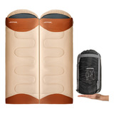 Saco De Dormir Térmico Casal Ou Solteiro Patchworkable Lavável À Máquina Set 2 Ultralight Joyfox 1 5 c À 3 5 c Camping Cor Cáqui E Bege