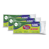 Saco De Lixo 100 L Azul Reforçado Kit 30 Un Lixeira Grande