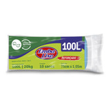 Saco De Lixo 100 L Azul Reforçado Rolo 10 Un Lixeira Grande