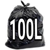 Saco De Lixo 100 Litros Preto Resistente   100 Unidades