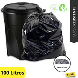 Saco De Lixo 100 Litros Reforçado Resistente 50 Unidades Cor Preto