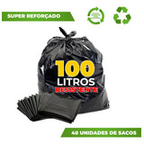 Saco De Lixo 100l Reforçado Grosso Para Uso Pesado Preto