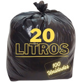 Saco De Lixo 20 Litros Resistente Pacote Com 100 Unidades