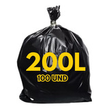 Saco De Lixo 200l Grosso Preto Reforçado Premium   100 Un