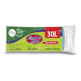 Saco De Lixo 30 L Azul Reforçado Rolo 20 Un Lixeira Grande