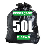 Saco De Lixo 50 Litros Micra 6 Preto Kit 100 Unidades