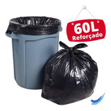 Saco De Lixo 60 Litros Reforçado Preto Com 50 Unidades