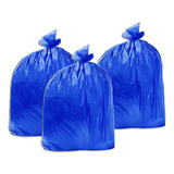 Saco De Lixo Azul 40l Pacote Com 100 Kit 3