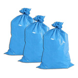 Saco De Lixo Azul 60l Pacote Com 100 Kit 3