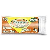 Saco De Lixo Embalixo Preto 15 Litros Rolo 100 Sacos