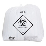 Saco De Lixo Infectante 200 Litros Branco 100 Unid