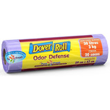 Saco De Lixo Odor Defense Lilás 30 Litros Com 20 Unidades Dover Roll