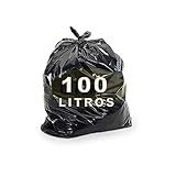 Saco De Lixo Preto 100L 75x85cm 2 5 Micras Para Coleta Seletiva Com 100 Unidades   Dnac