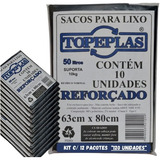 Saco De Lixo Preto 50 Litros Resistente Kit Com 120 Unidades
