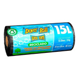 Saco De Lixo Preto Reciclado Dover Roll 15l 40 Unidades